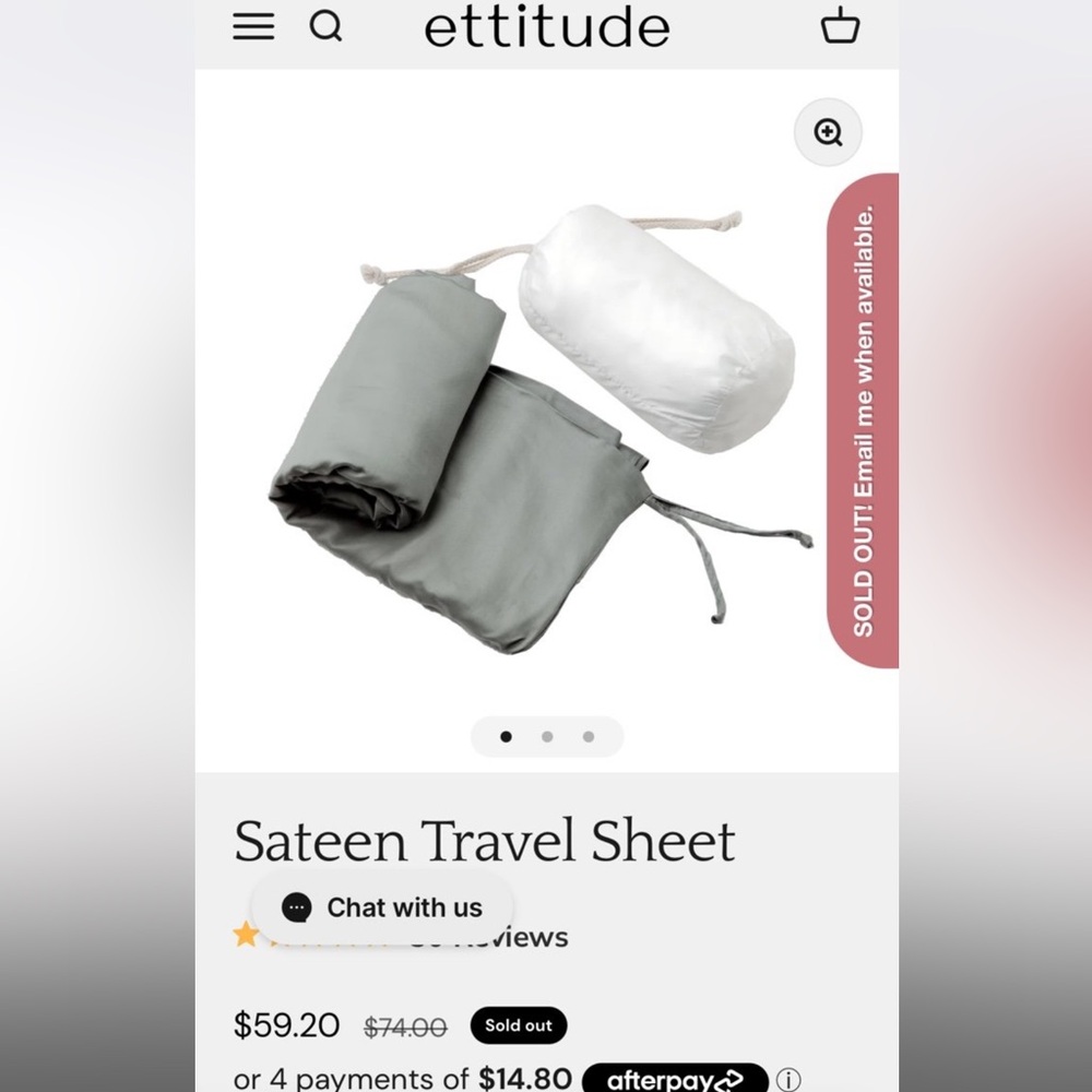 (2) Ettitude Sateen Travel Sheets in Sage